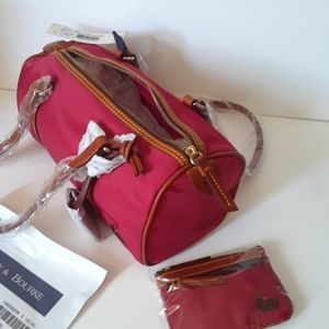 Dooney & Bourke Red Nylon Barrel Bag/Coin Purse Bundle FW20 RD